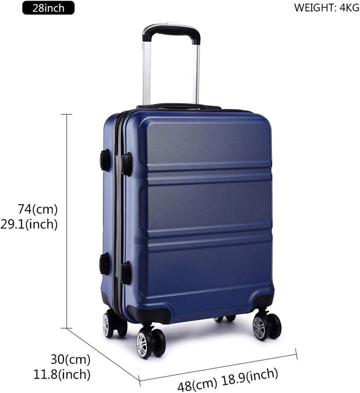 KONO Kofferset ABS Hartschalen Hardcase Trolley TSA-Schloss Reisekoffer Dunkelblau, Dunkelblau