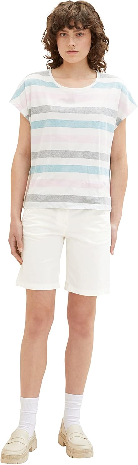TOM TAILOR Damen Chino Bermuda Shorts 34 10315 - Whisper White, 34 10315 - Whisper White