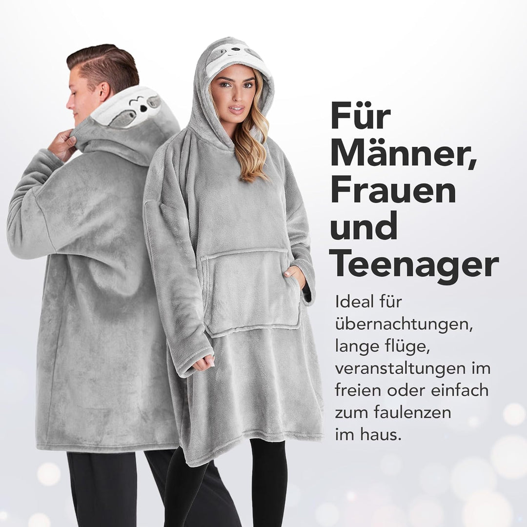 CityComfort Oversized Hoodie, Riesig Deckenpullover zum Faulenzen, Extra Bequem Hoodie Decke mit Ärm