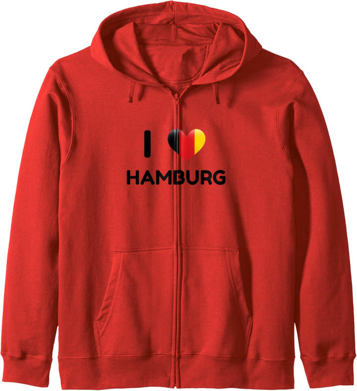 I Love Hamburg Deutschland Flagge Kapuzenjacke