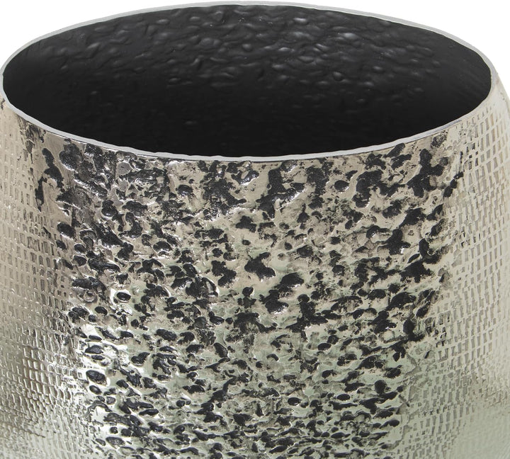 Tischvase aus Messing in Silber, 27 x 13 x 26 cm
