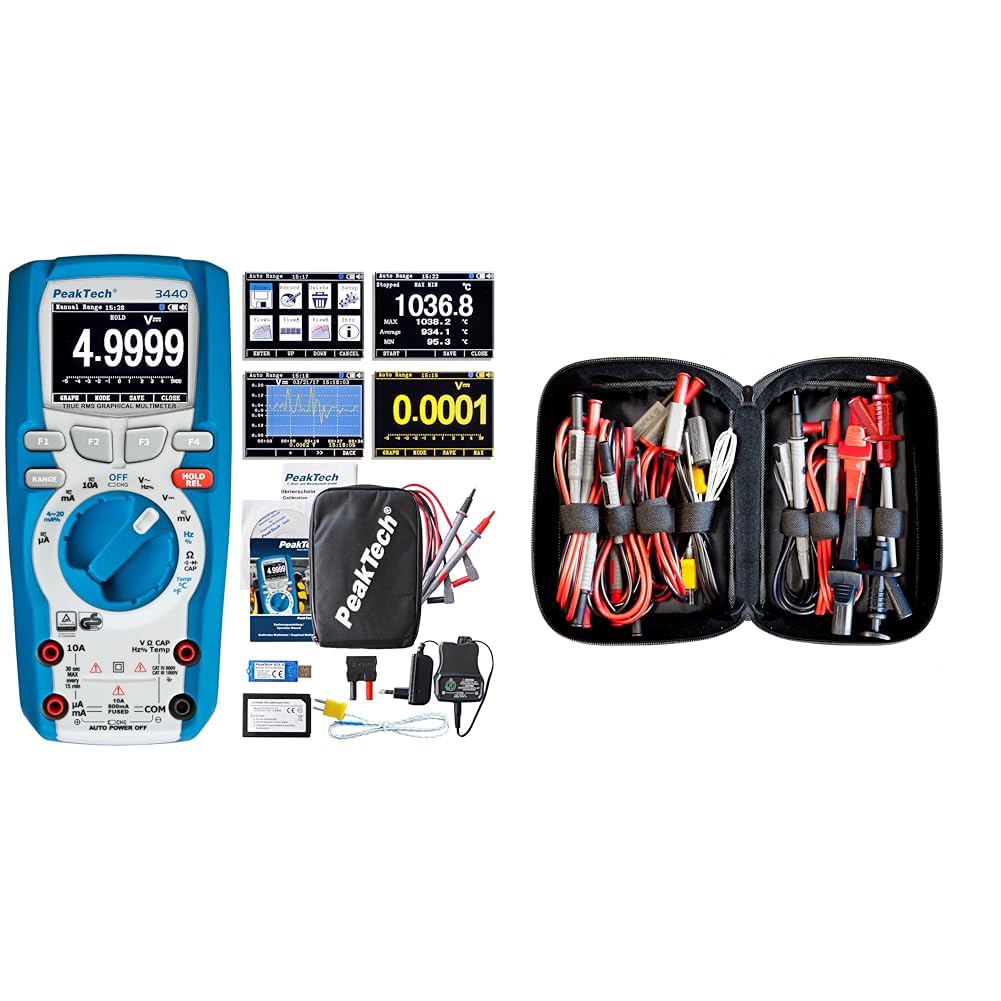 PeakTech 3440 – True RMS Digital Multimeter mit 4.0 Bluetooth & Grafik-Display CAT III 1000 V & Peak