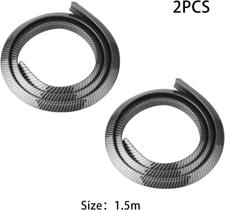 Kotflügelverbreiterung Universal,2 Stück 1,5m Beschichtung mit Kohlefasern Gummistreifen Leiste Auto