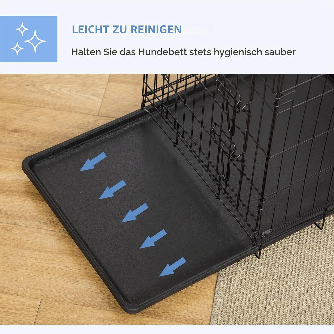 PawHut Hundekäfig Transportkäfig Drahtkäfig mit Gitter Hundebox Transportbox Kleintierkäfig Reisebox