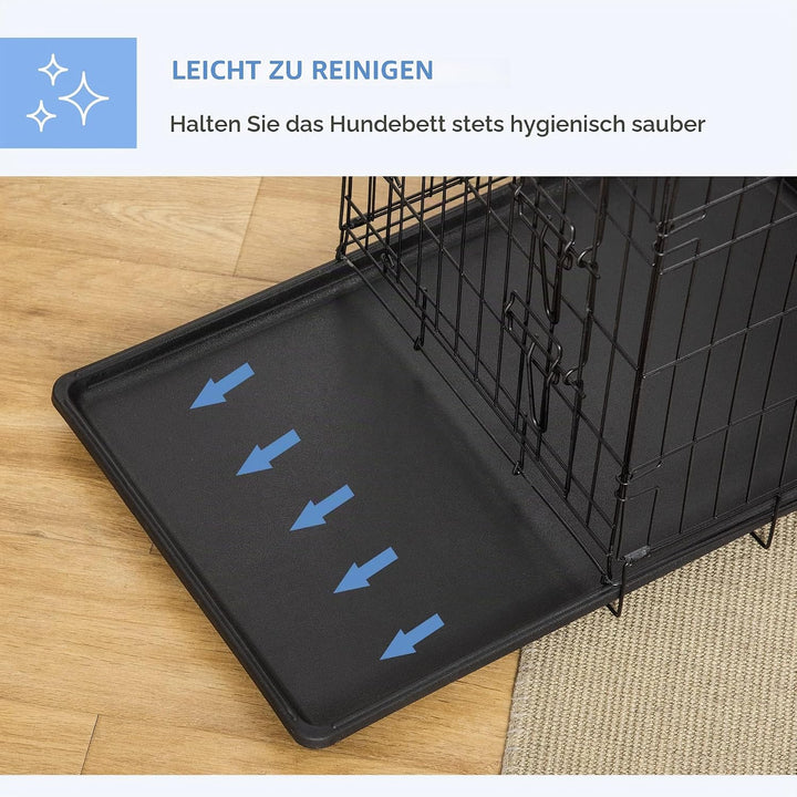 PawHut Hundekäfig Transportkäfig Drahtkäfig mit Gitter Hundebox Transportbox Kleintierkäfig Reisebox