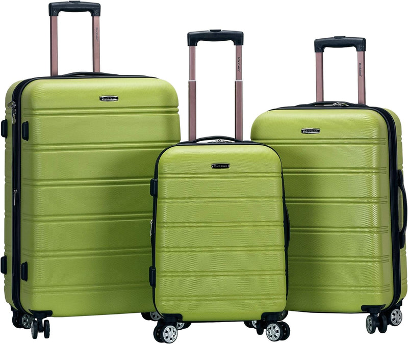 Rockland Melbourne Hardside Erweiterbares Spinner-Rad Gepäck, Limette, 3-Piece Set (20/24/28), Melbo