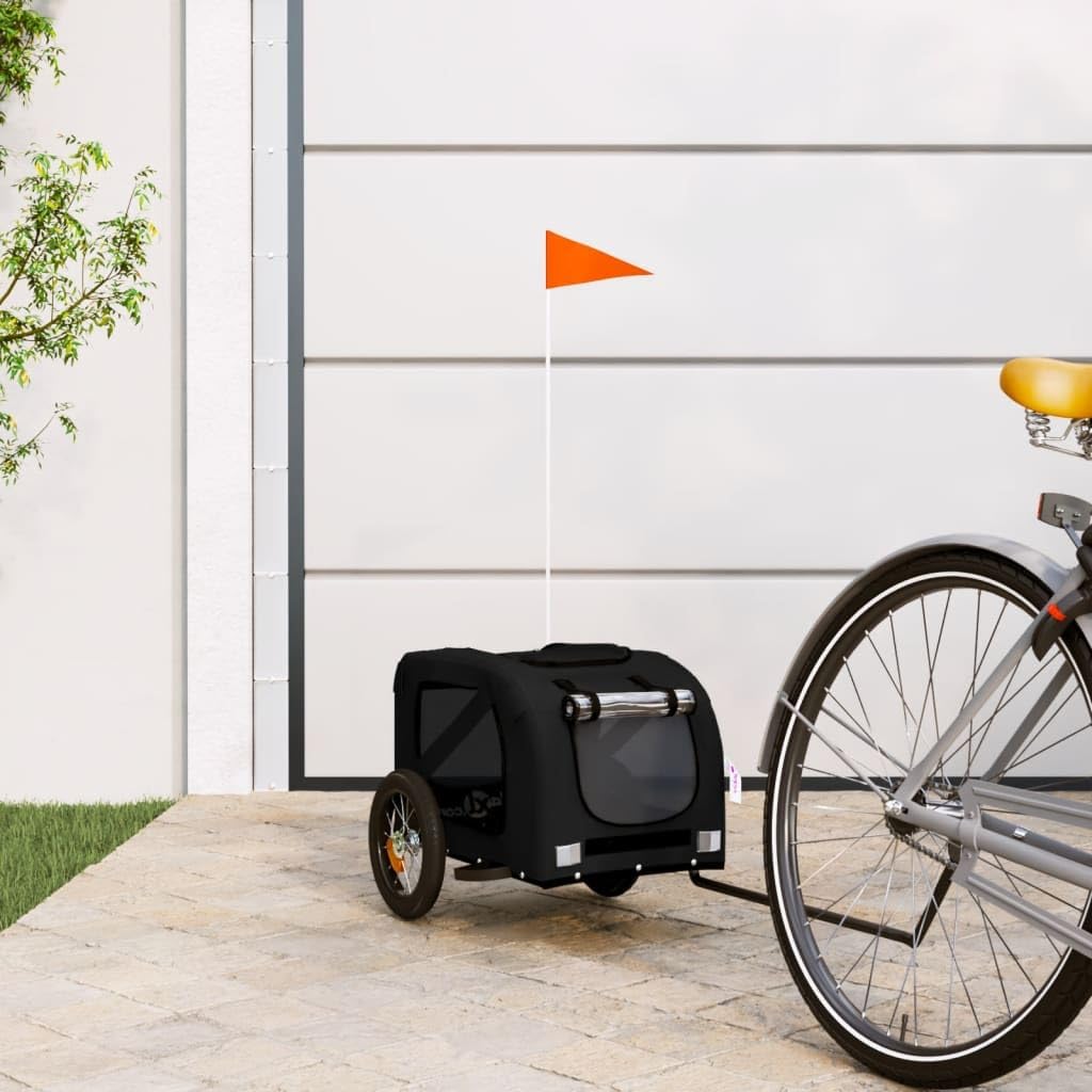 vidaXL Fahrradanhänger für Hunde, Hundeanhänger für Fahrrad, Hundefahrradanhänger mit Reflektoren Fl