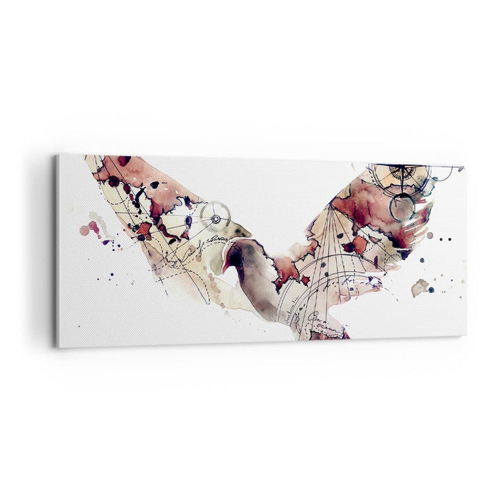 Panorama Bilder auf Leinwand 100x40cm Leinwandbild Vogel Abstraktion Gross Wanddeko Bild Schlafzimme