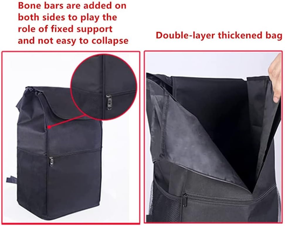 Falytemow Einkaufswagen für Treppensteiger, zusammenklappbar, 3 Räder, 101,6 cm, Griffhöhe, Oxford T
