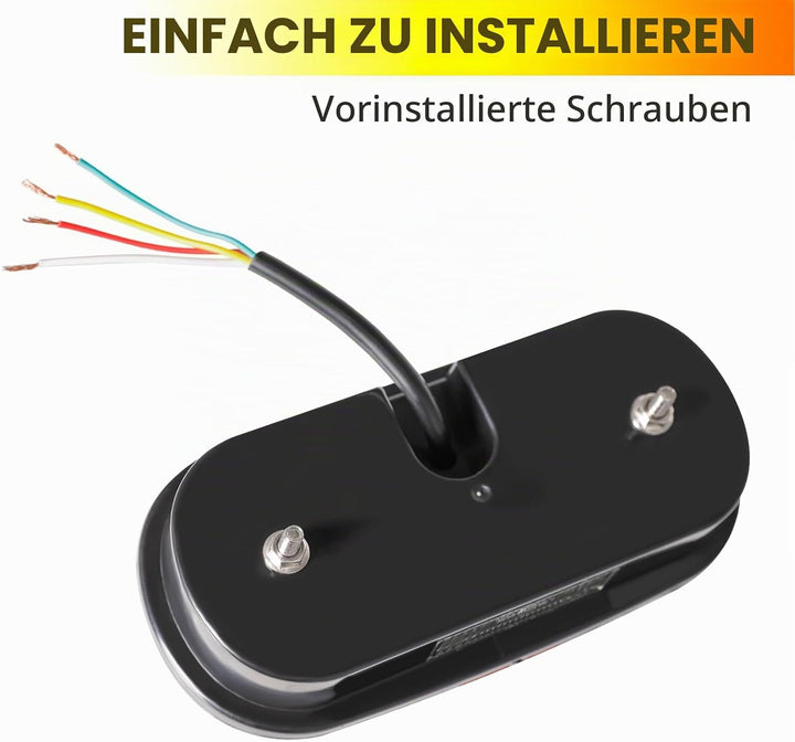AOHEWEI LED Anhänger Rückleuchten 12V Beleuchtung Bremslichten Lkw Heckleuchte Blinklicht Hinten Was