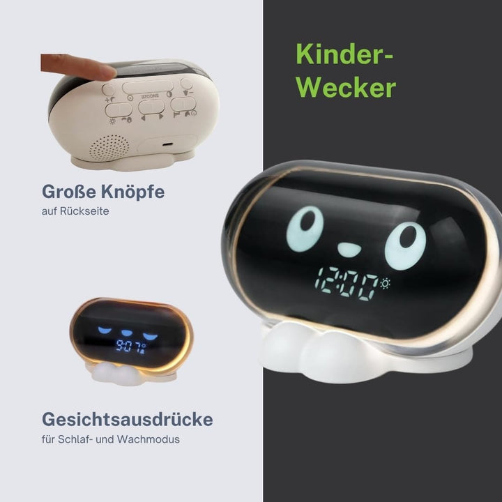 MUSE Kinder-Wecker mit LED-Display, USB-C, Schlaf-/Wachmodus &amp; Nachtlicht