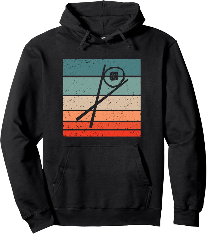 Sushi Stäbchen Sake Maki Retro Style Vintage Pullover Hoodie