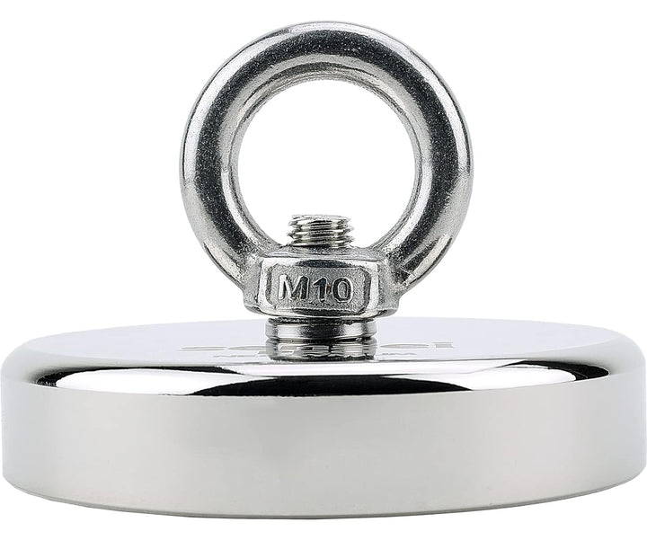 SENSEI Magnet 400 kg, Neodym-Magnet N52 mit Öse oben, Ø9 x H1,8 cm, sehr starker Neodym-Ösenmagnet f