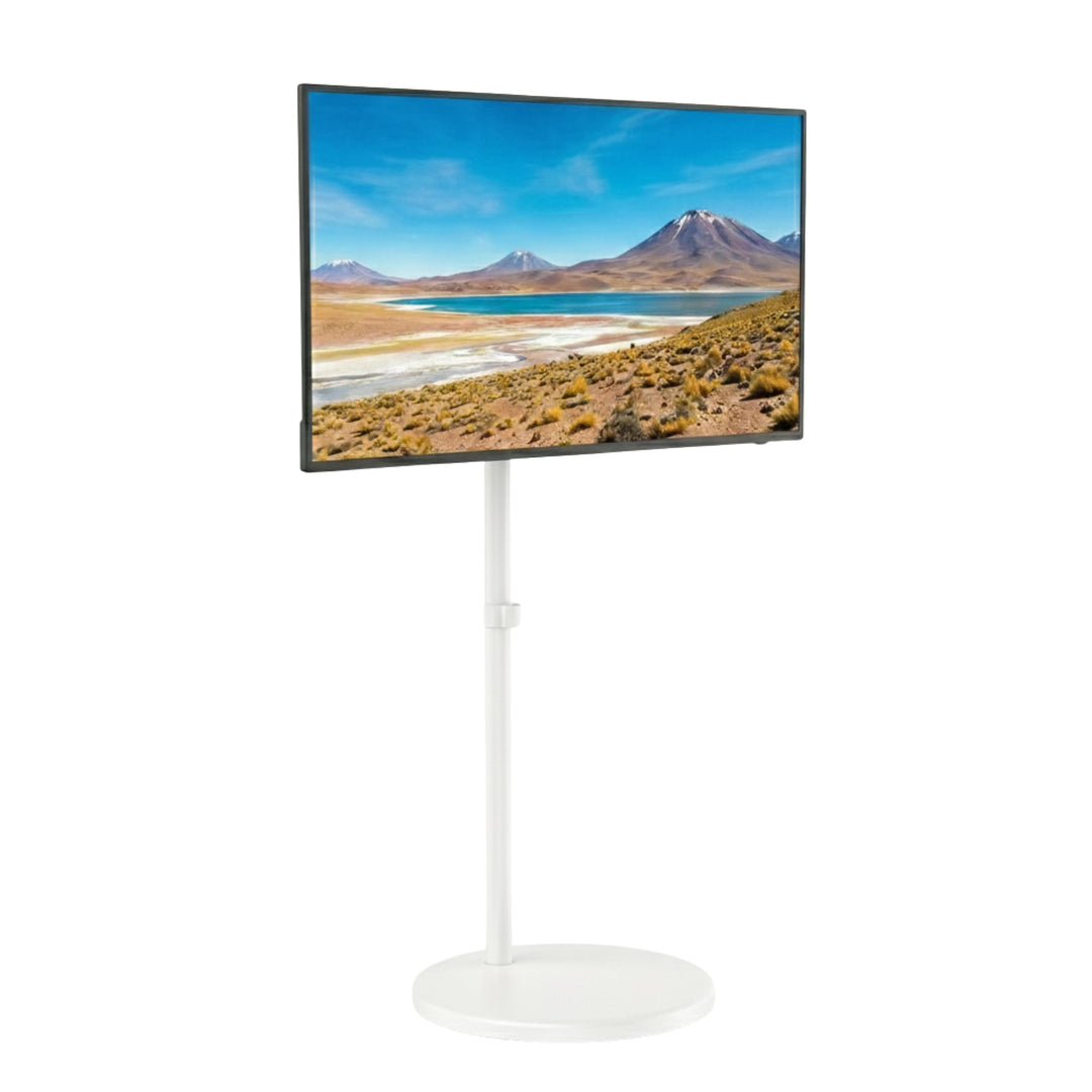 Spacetronik Mobiler TV Ständer Weiss Rollbar für 17–35 Zoll Monitor &amp; Fernseher, Mobiler TV Standfus