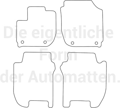 moto-MOLTICO Fussmatten Auto Velours Autoteppiche Schwarz Automatten Set 4-teilig passend für Honda