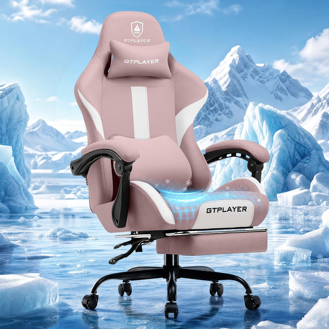 GTPLAYER Gaming Stuhl, Gamer Stuhl, Atmungsaktiver Bürostuhl aus Hochwertigem Stoff, Ergonomischer P
