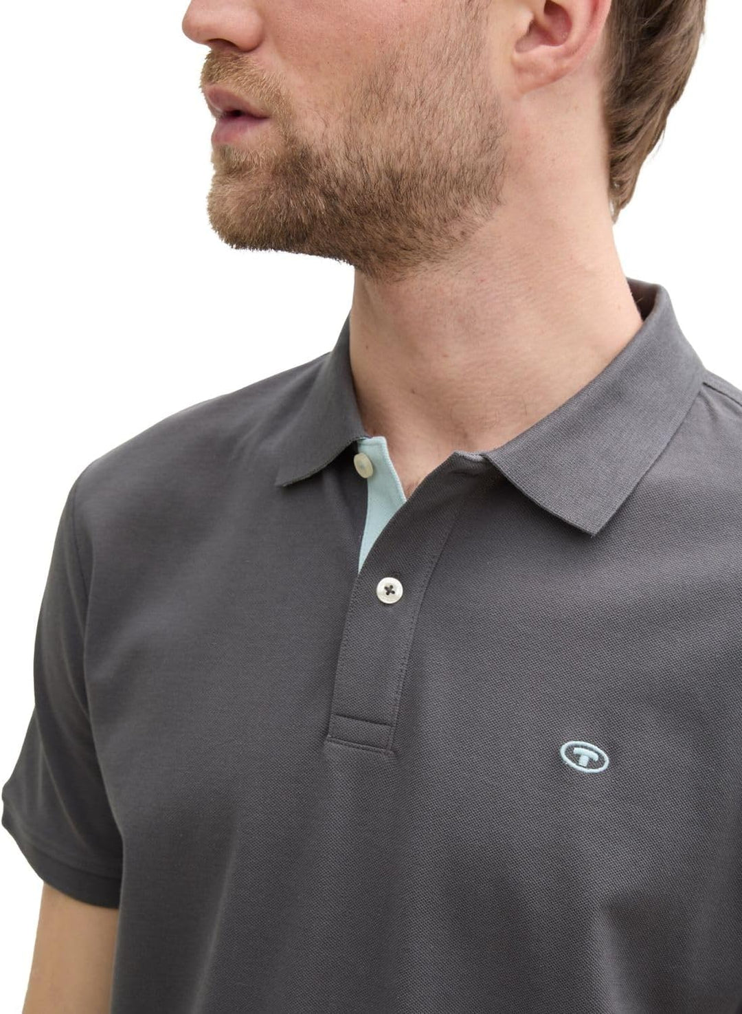 Tom Tailor Herren Piqué Poloshirt aus Baumwolle S 10307 - Dark Shadow, S 10307 - Dark Shadow