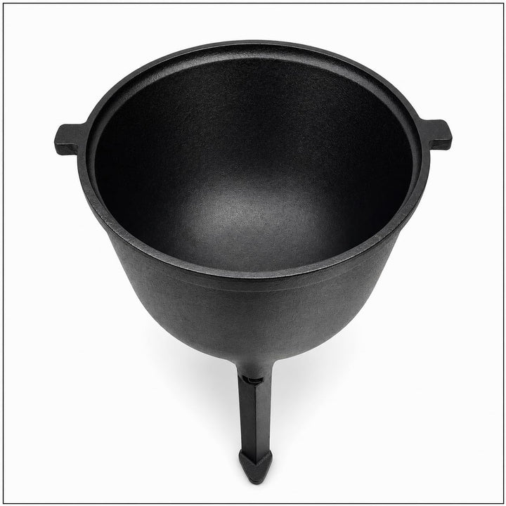 HAGE Gulaschkessel Gusseisen 4L mit Deckel und Standfüssen Dutch Oven Feuertopf für Lagerfeuer Grill
