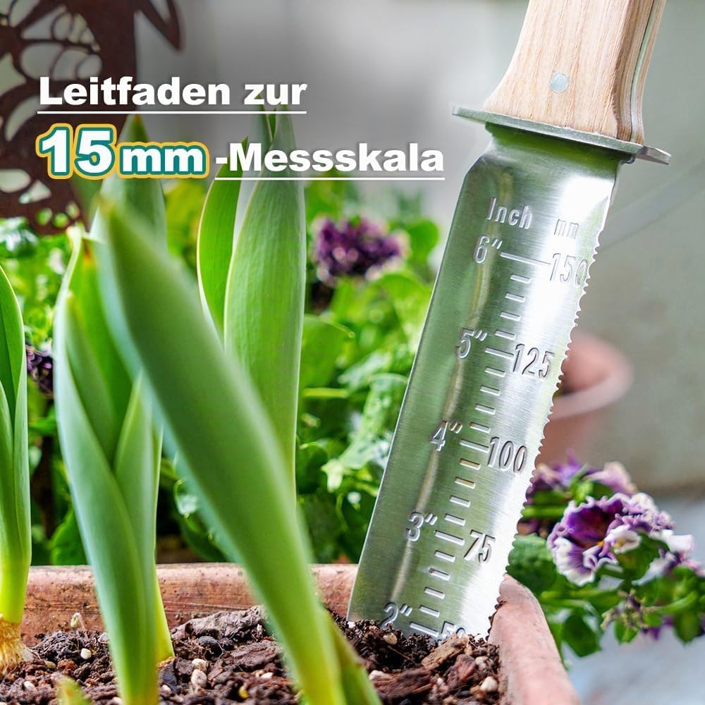 Berry&Bird Hori-Hori Gartenmesser, Boden Schaufel Barebones 177.8mm gezackte Klinge Pruner zu entfer