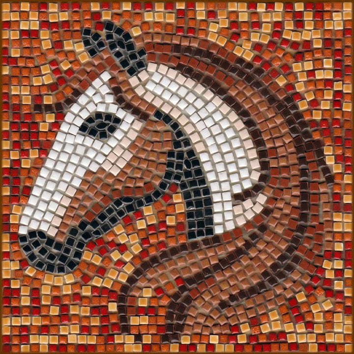 ALEA Mosaic Komplettes handwerkliches Mosaik-Set 20x20 cm Herbstpferd, Herbstpferd
