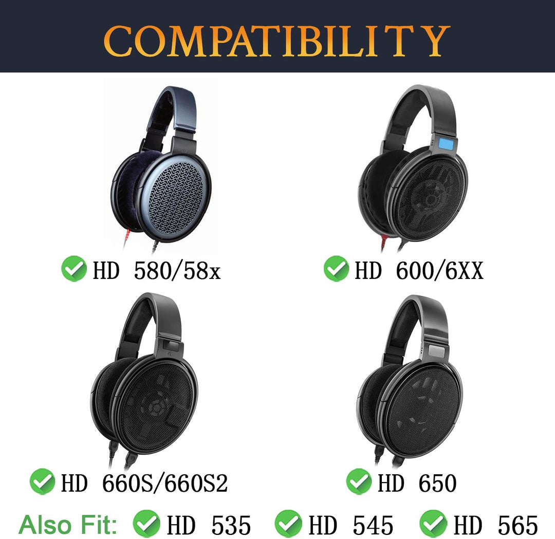SOULWIT Kühlgel Ersatz Ohrpolster für Sennheiser HD650, HD660 S, HD600, HD6XX, HD58X, HD580, HD565,