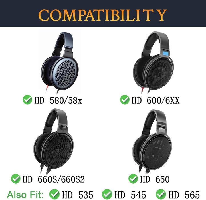 SOULWIT Kühlgel Ersatz Ohrpolster für Sennheiser HD650, HD660 S, HD600, HD6XX, HD58X, HD580, HD565,