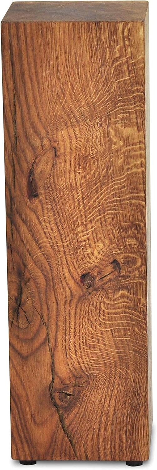 ms factory Holzblock Eiche Massiv - Handgefertigter Holzklotz - Rustikale Holzsäule - Beistelltisch