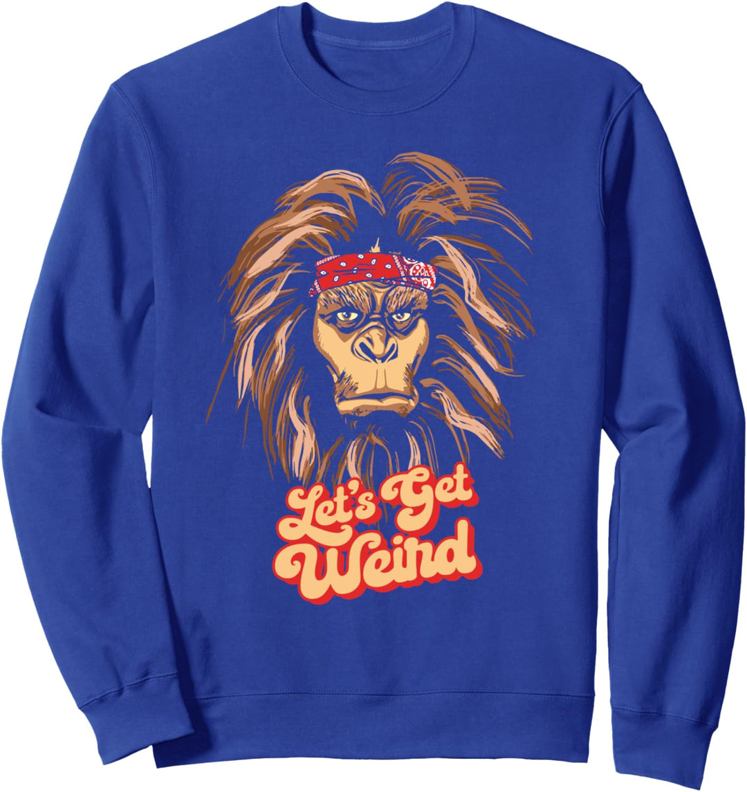 Let's Get Weird Bigfoot & Bandana Funny Sasquatch Graphic Sweatshirt