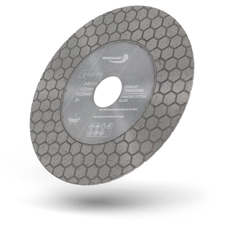PRODIAMANT Jolly Diamanttrennscheibe 125mm für Fliese und Feinsteinzeug zum Fasen, 45 Grad Schneiden