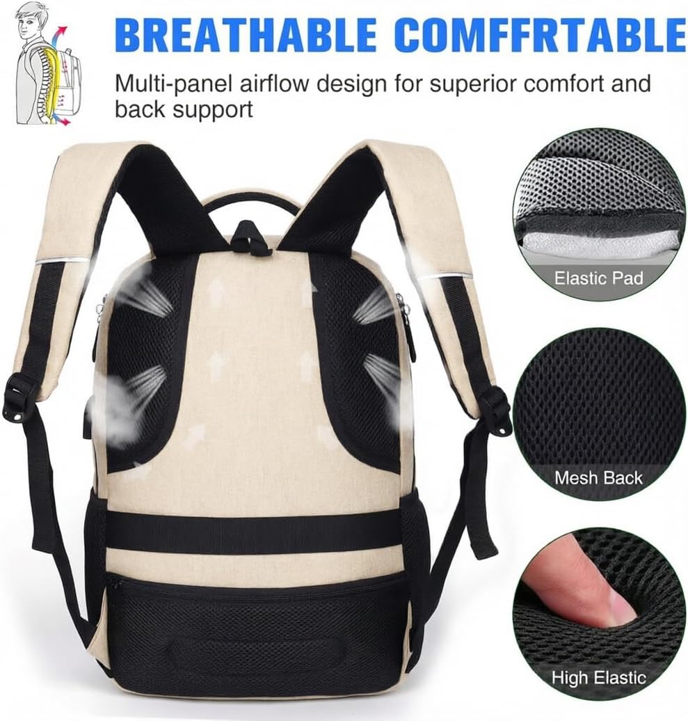 YAMTION Schulrucksack Herren Damen Jungen Mädchen Teenager 15,6 Zoll Notebook USB Ladeanschluss Dayp