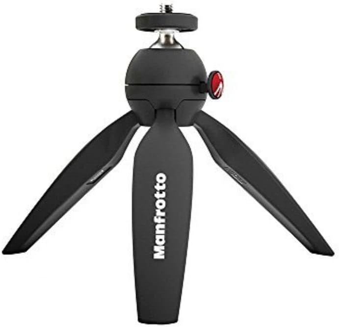 Manfrotto MTPIXIMII-B, PIXI Mini-Stativ mit Handgriff für kompakte Systemkameras, DSLRs, Spiegellos,