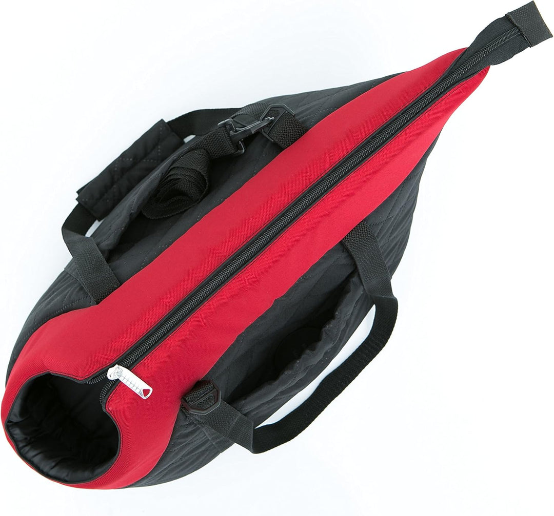 Hundetasche Tragetasche für kleinen und mittleren Hund Welpen Katze, Schwarz mit Rot - von 2 kg S -
