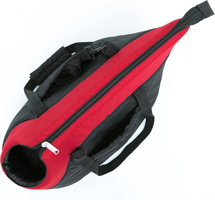 Hundetasche Tragetasche für kleinen und mittleren Hund Welpen Katze, Schwarz mit Rot - von 2 kg S -