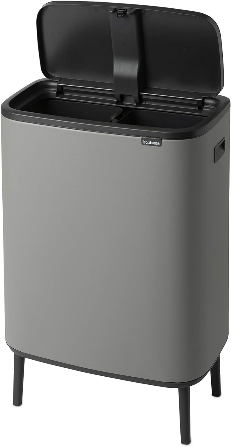 Brabantia Bo Touch Abfalleimer Hi Recycling 2x 30L, Mineralgrau