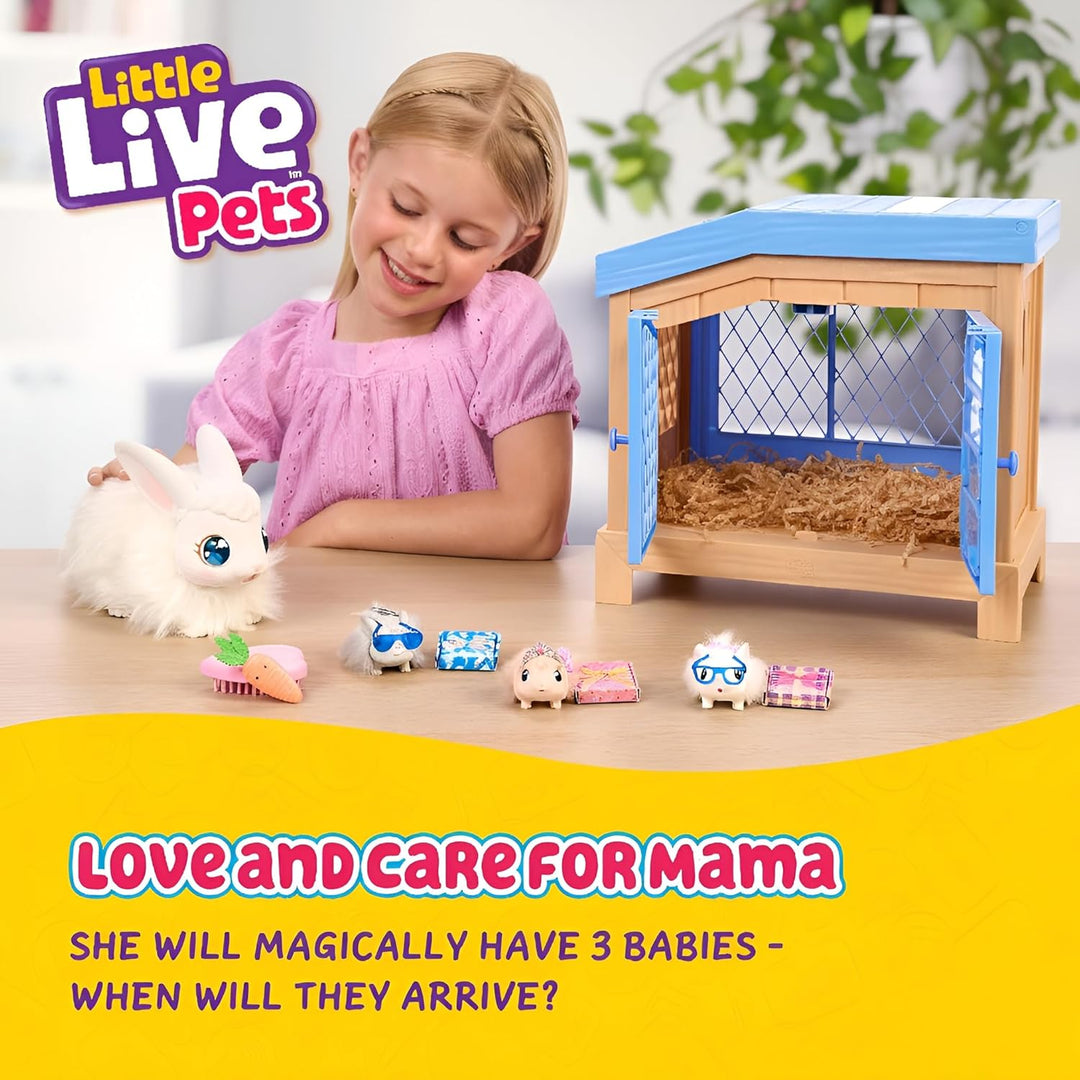 Little Live Pets Mama Surprise Häschen, Mama Häschen zum Füttern & Pflegen – bekommt 3 Babys, Intera