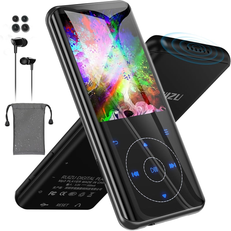 64GB MP3 Player Bluetooth 5.3, HiFi Musik Lossless Sound, Metallgehäuse Built-in HD Speaker，Touch-Ta