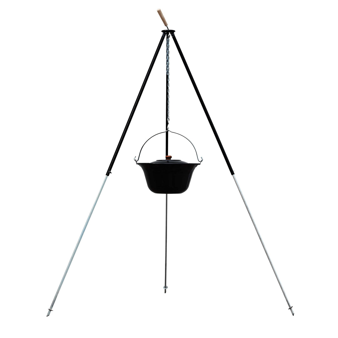 Czaja Feuerschalen® Dreibein mit Kessel 180 cm und 10 Liter Gulaschkessel für Feuerschale - Ungarisc