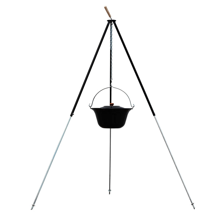 Czaja Feuerschalen® Dreibein mit Kessel 180 cm und 10 Liter Gulaschkessel für Feuerschale - Ungarisc