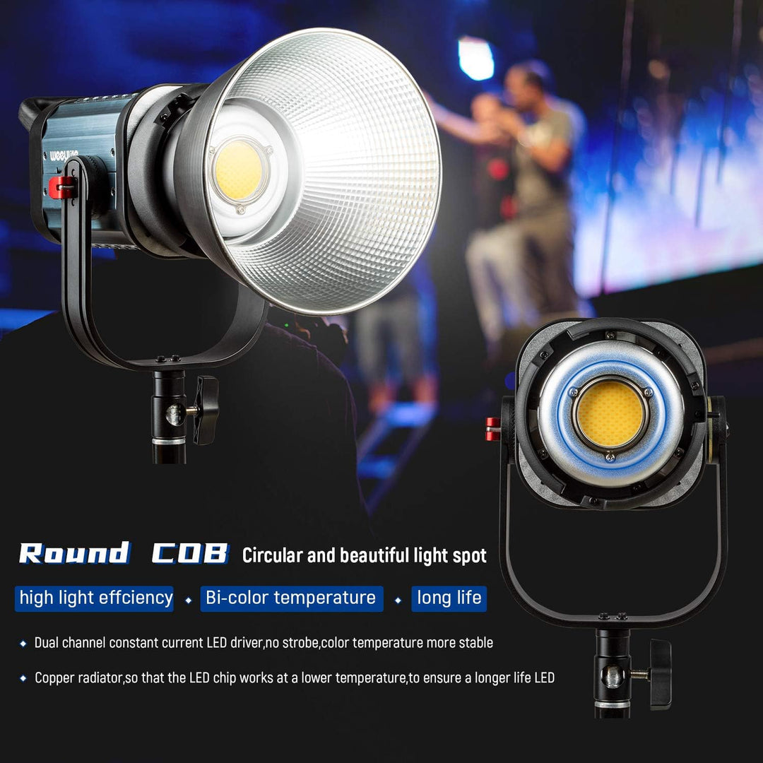Weeylite 150W LED Videoleuchte 2500K-8500K dimmbare Bi-Farbe, Strobe Studioleuchte mit Fernbedienung