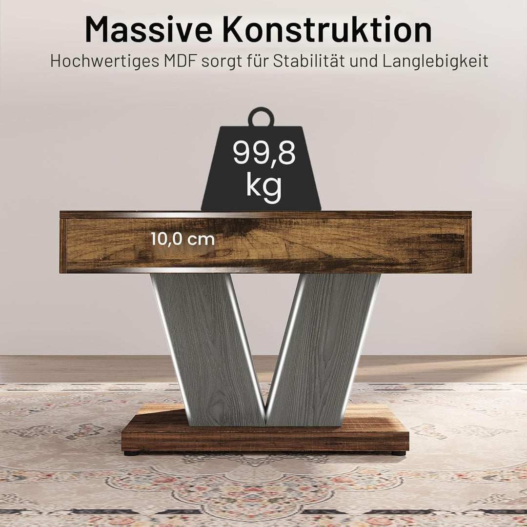 Tribesigns Quadratischer Kaffeetisch, quadratischer Holz-Kaffeetisch für Wohnzimmer, 80 cm, moderner