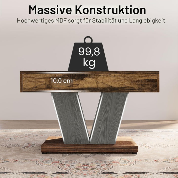 Tribesigns Quadratischer Kaffeetisch, quadratischer Holz-Kaffeetisch für Wohnzimmer, 80 cm, moderner