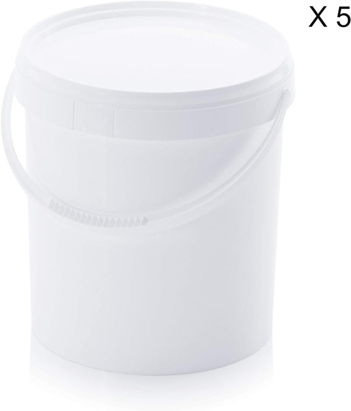 MARKESYSTEM – Catering Eimer – Packung mit 5 x 10,8 L – Eimer aus Kunststoff mit Deckel – stapelbare