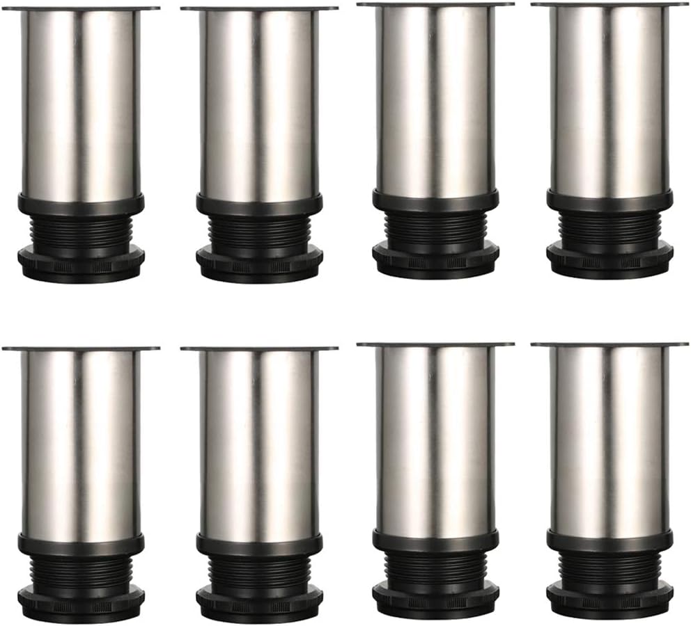 Qrity 8X Tischbeine Edelstahl, Füsse verstellbar, möbelfüsse verstellbar füsse für möbel, Beine für