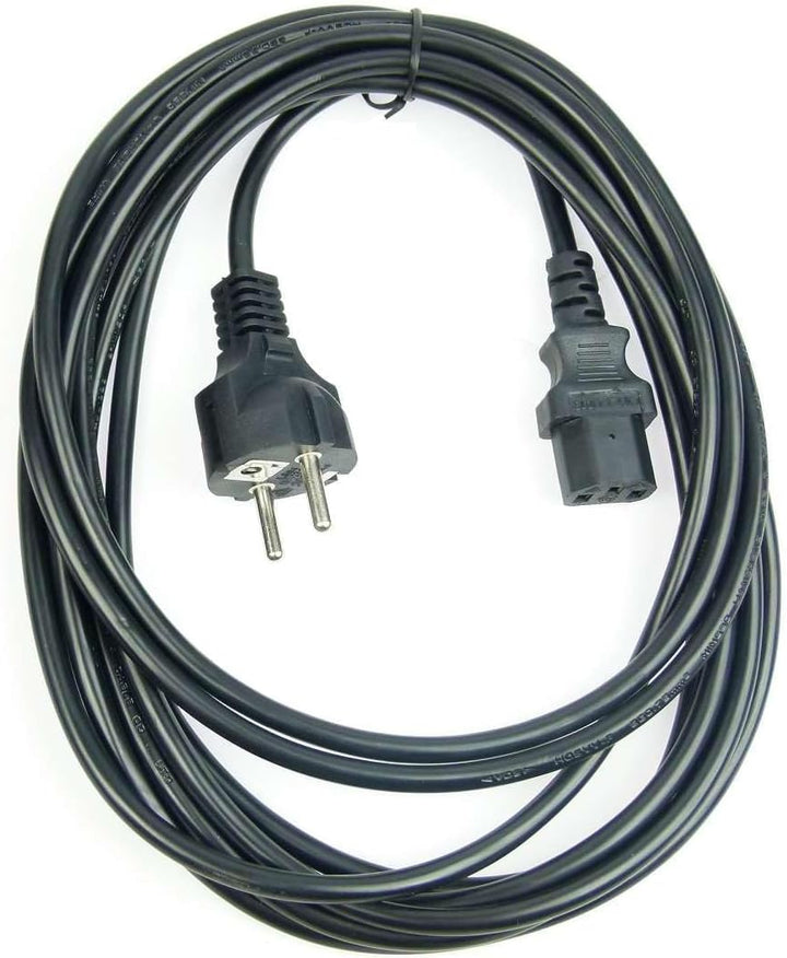 2 Stück Adam Hall 5 m Kaltgerätekabel Netzkabel schwarz 3 x 0,75 mm² CEE 7/7 - C13, K3PKD 0500 5 m K