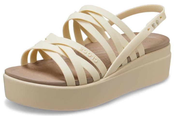 Crocs Damen Brooklyn Low Strappy Wedges Sandalen 39/40 EU Bone, 39/40 EU Bone