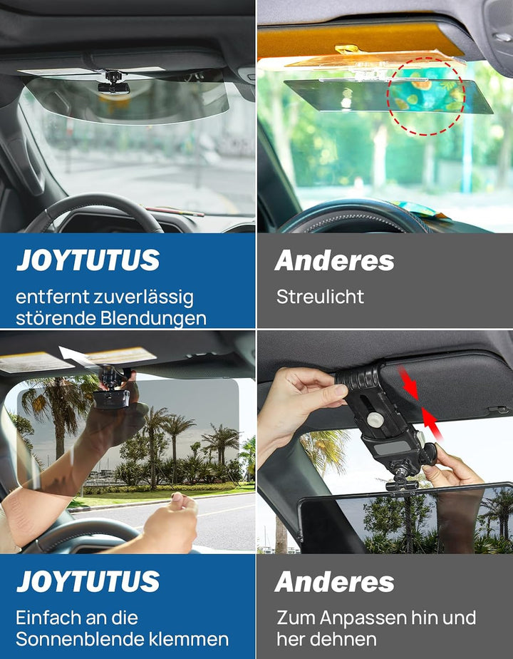 JOYTUTUS Auto Sonnenblende Verlängerung, Frontscheibe-Sonnenschutz, Blend- und UV-Strahlenschutz, Po