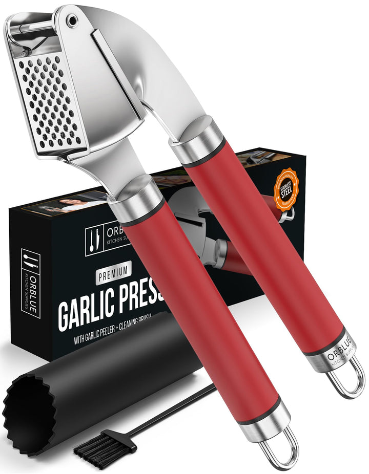 ORBLUE knoblauchpresse edelstahl [Premium] – knoblauch presse Professionelle Qualität, leicht zu rei