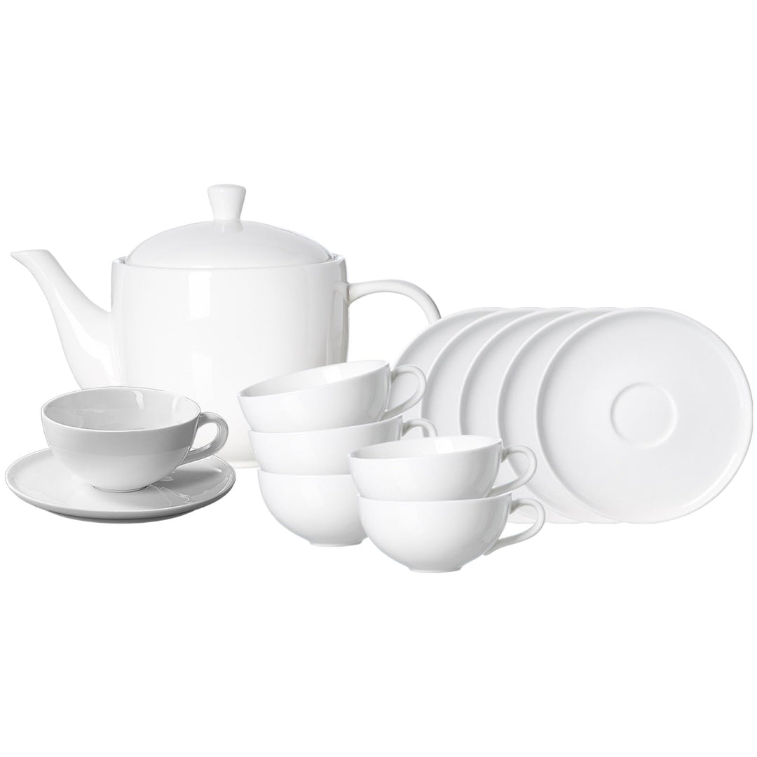 Ritzenhoff & Breker Skagen Teeservice 13-teilig | Klassisches Tafelgeschirr | Abgerundete Formen | P