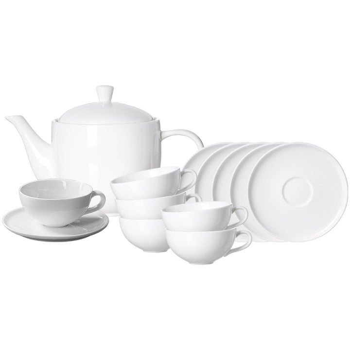 Ritzenhoff & Breker Skagen Teeservice 13-teilig | Klassisches Tafelgeschirr | Abgerundete Formen | P