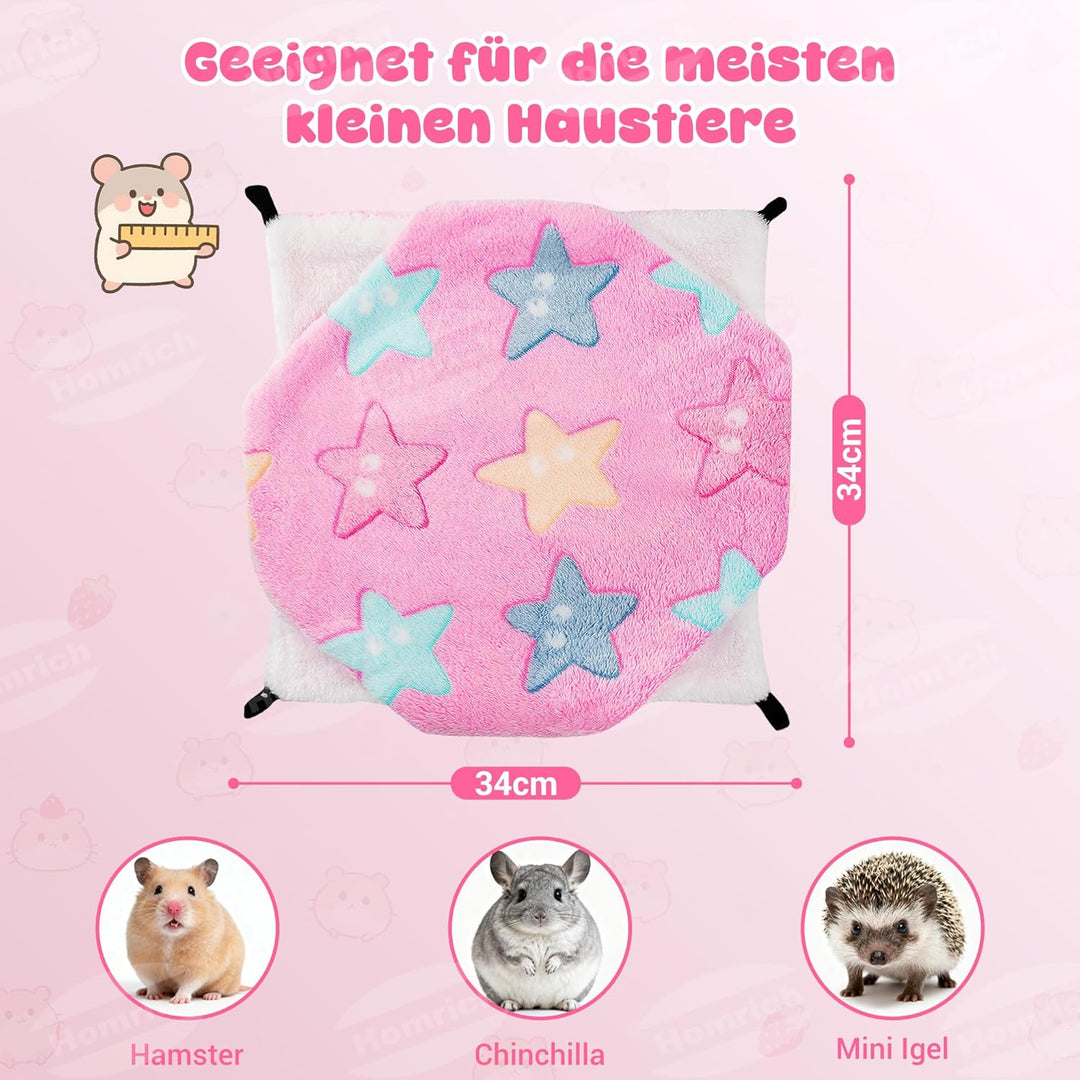 Homrich 2 Stück Ratten Hängematte Meerschweinchen Hängematte Set, Waschbar Weiches Frettchen-Hängezu